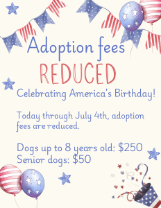 Summer 2026 Adoption Fees